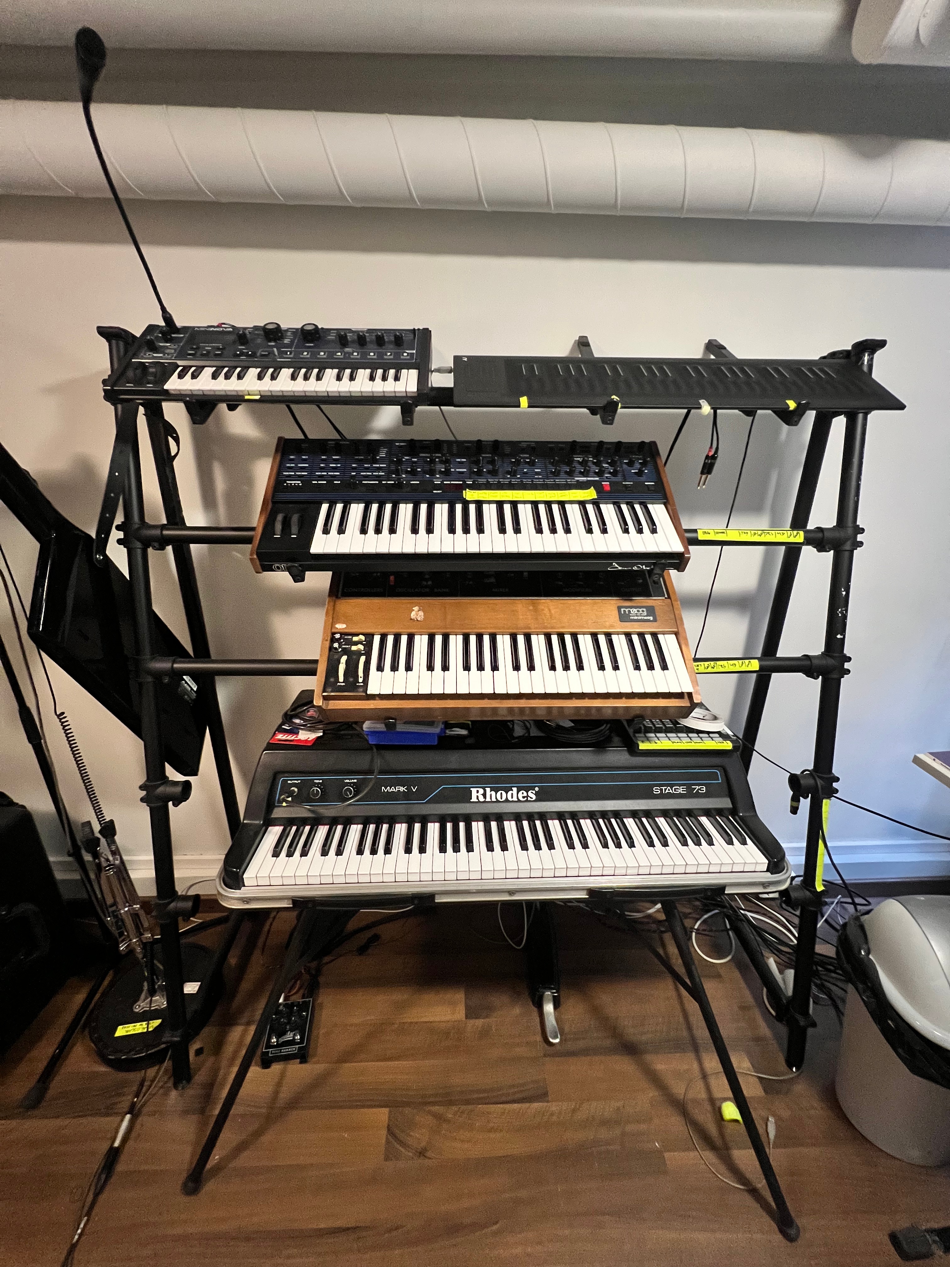 Vintage keyboards and synthesizers